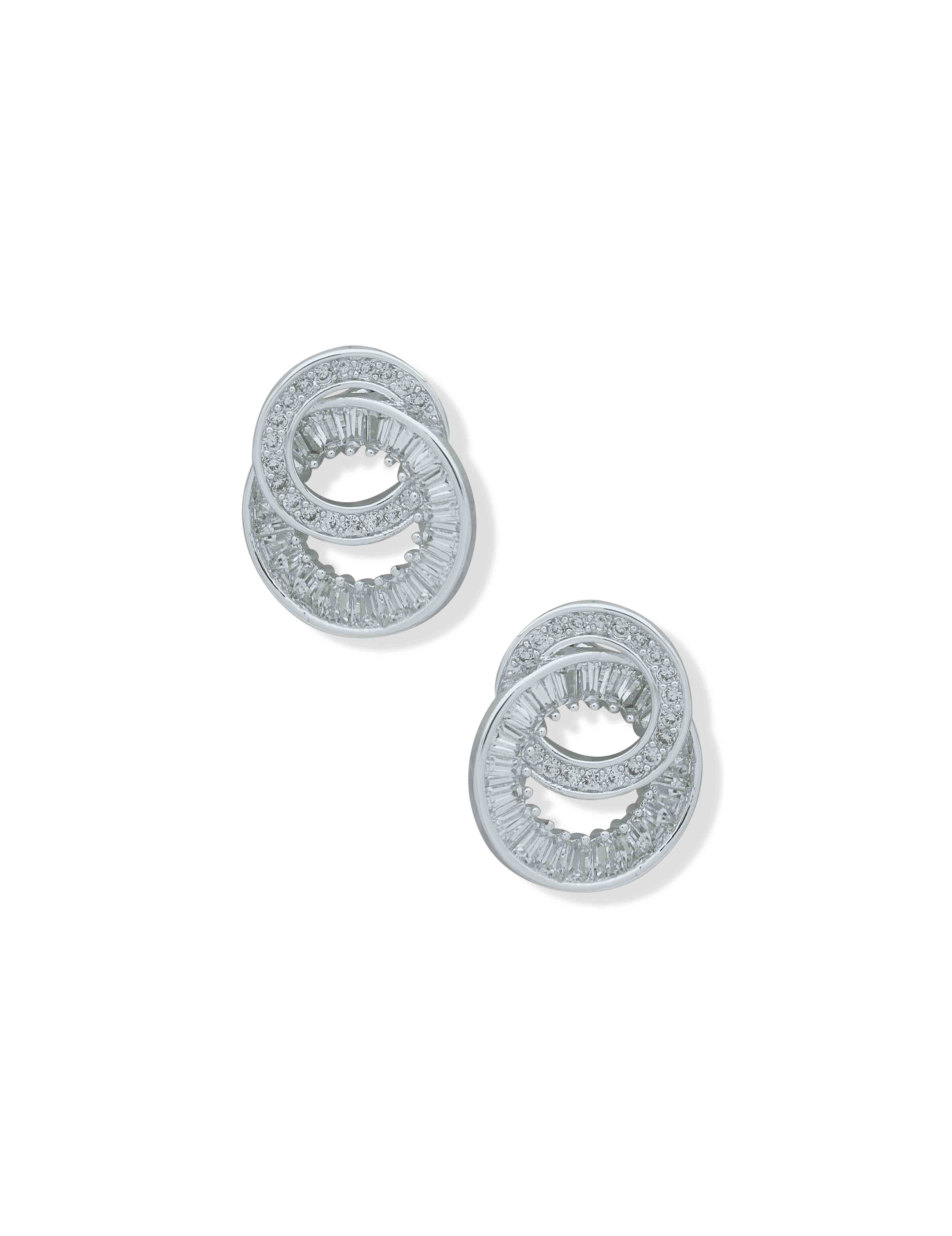 CZ Open Button Earrings
