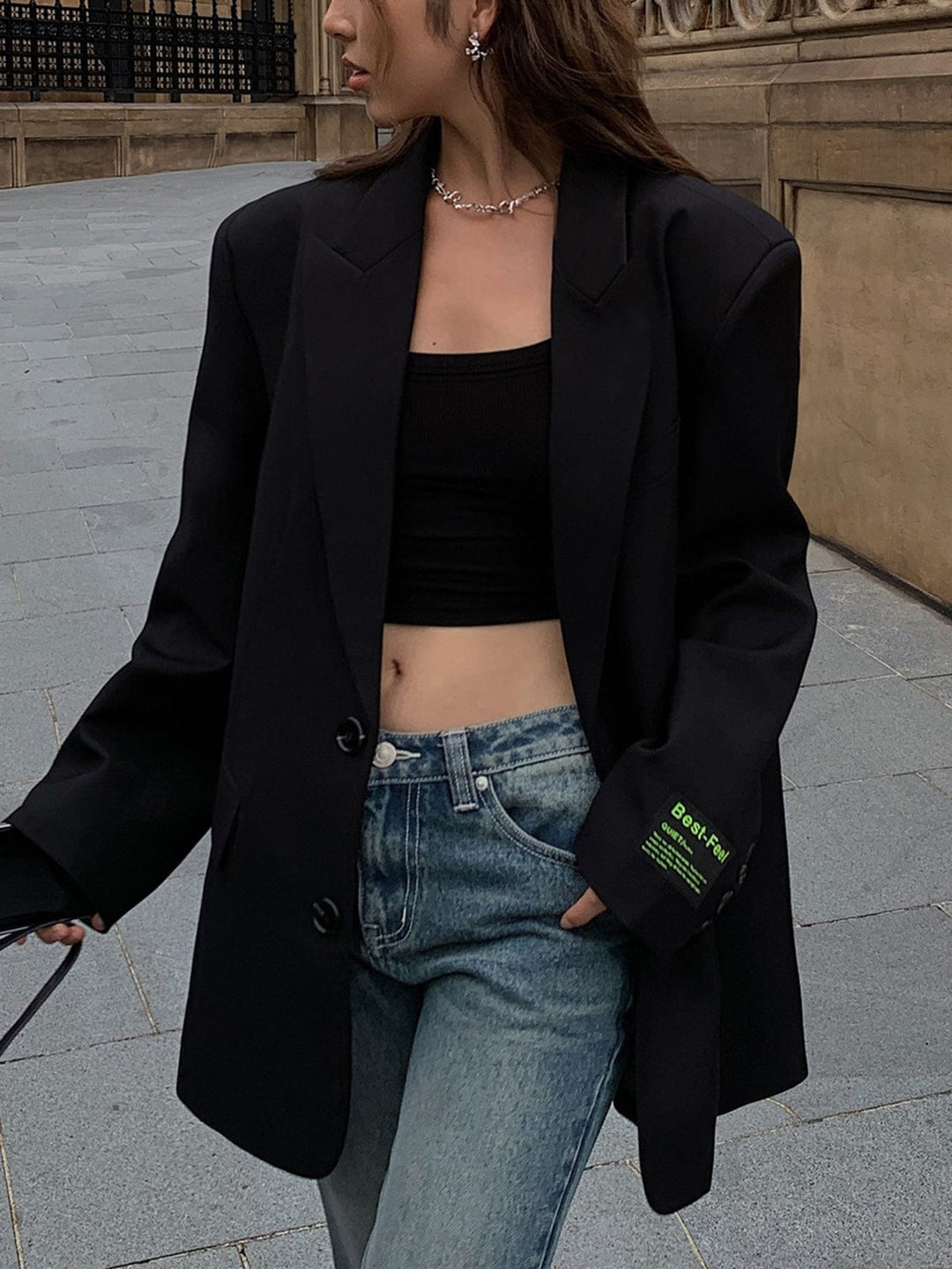 Women's Blazer - Spring - Loose Style - Structured Shoulders - Casual Temperament Jacket