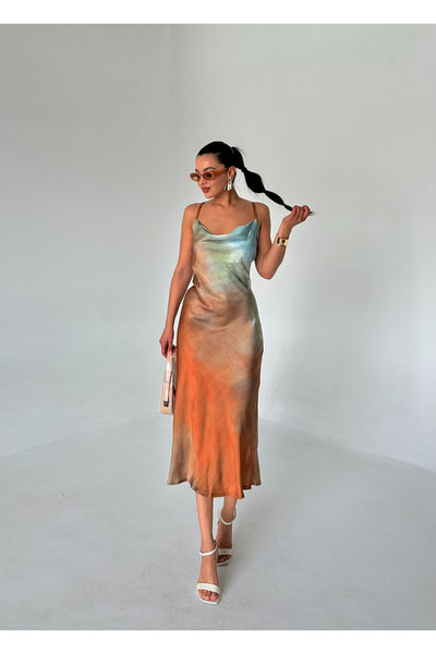 Robe slingue mi-longue sans manches pour femmes