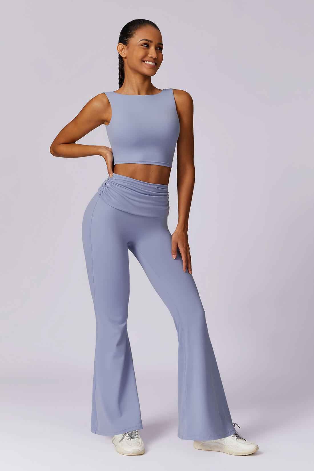 Ensemble Yoga Femme - Legging Taille Haute & Haut - Tenue Sport 2 Pièces Sans Coutures - Survêtement Fitness