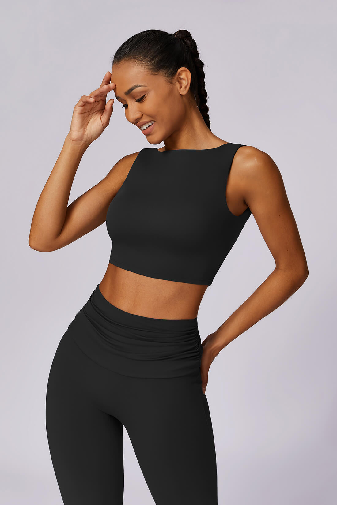 Ensemble Yoga Femme - Legging Taille Haute & Haut - Tenue Sport 2 Pièces Sans Coutures - Survêtement Fitness