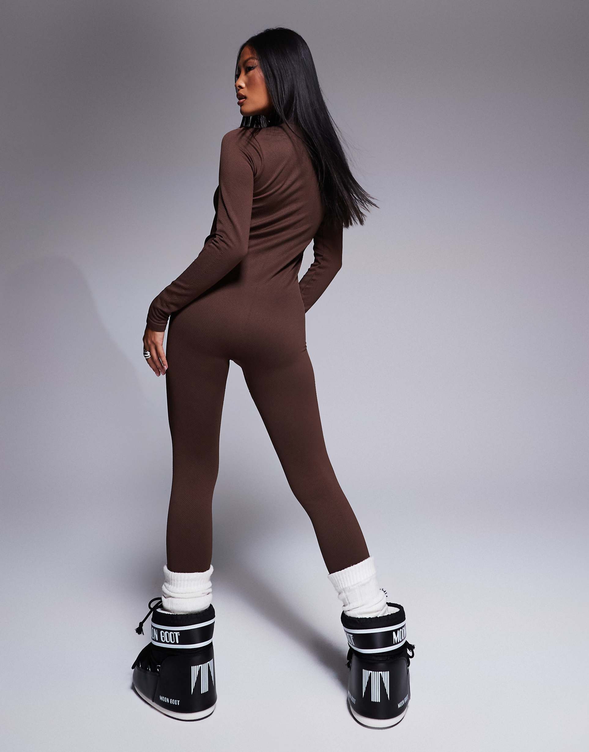 Combinaison Sport Hiver Femme - Manches Longues - Épaisse & Chaude - Body Fitness Zippé - Survêtement Entraînement