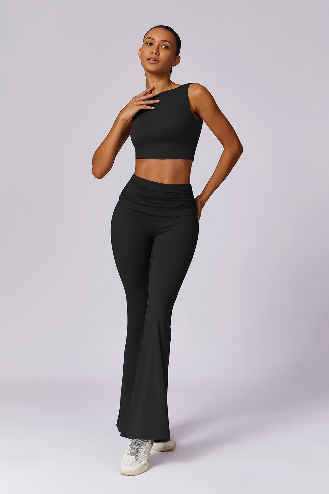 Ensemble Yoga Femme - Legging Taille Haute & Haut - Tenue Sport 2 Pièces Sans Coutures - Survêtement Fitness