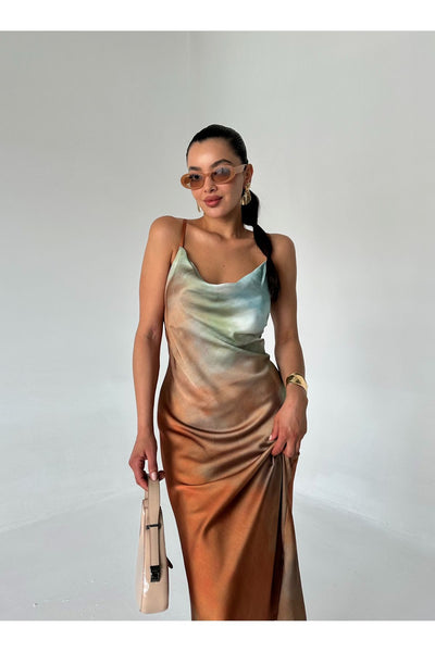 Robe slingue mi-longue sans manches pour femmes