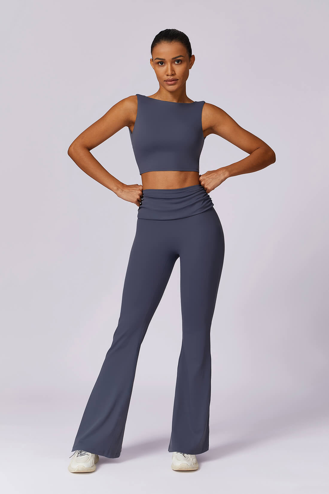 Ensemble Yoga Femme - Legging Taille Haute & Haut - Tenue Sport 2 Pièces Sans Coutures - Survêtement Fitness