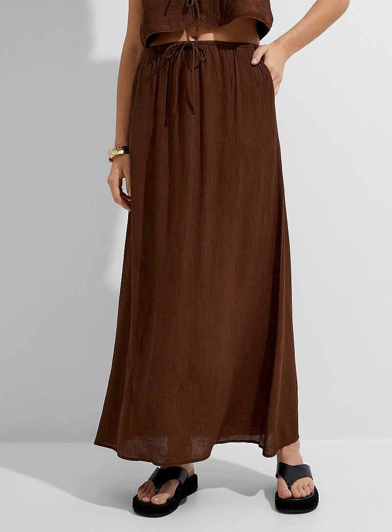 Ensemble Jupe Midi et Top Femme - Style Vintage - Nœud & Dentelle - Col V - Streetwear Chic