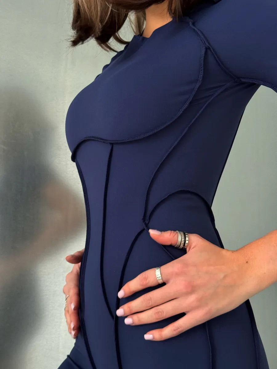 Women's Yoga Jumpsuit - Chest Pad - Leggings - Short Sleeves - Backless - Stretchy Comfort