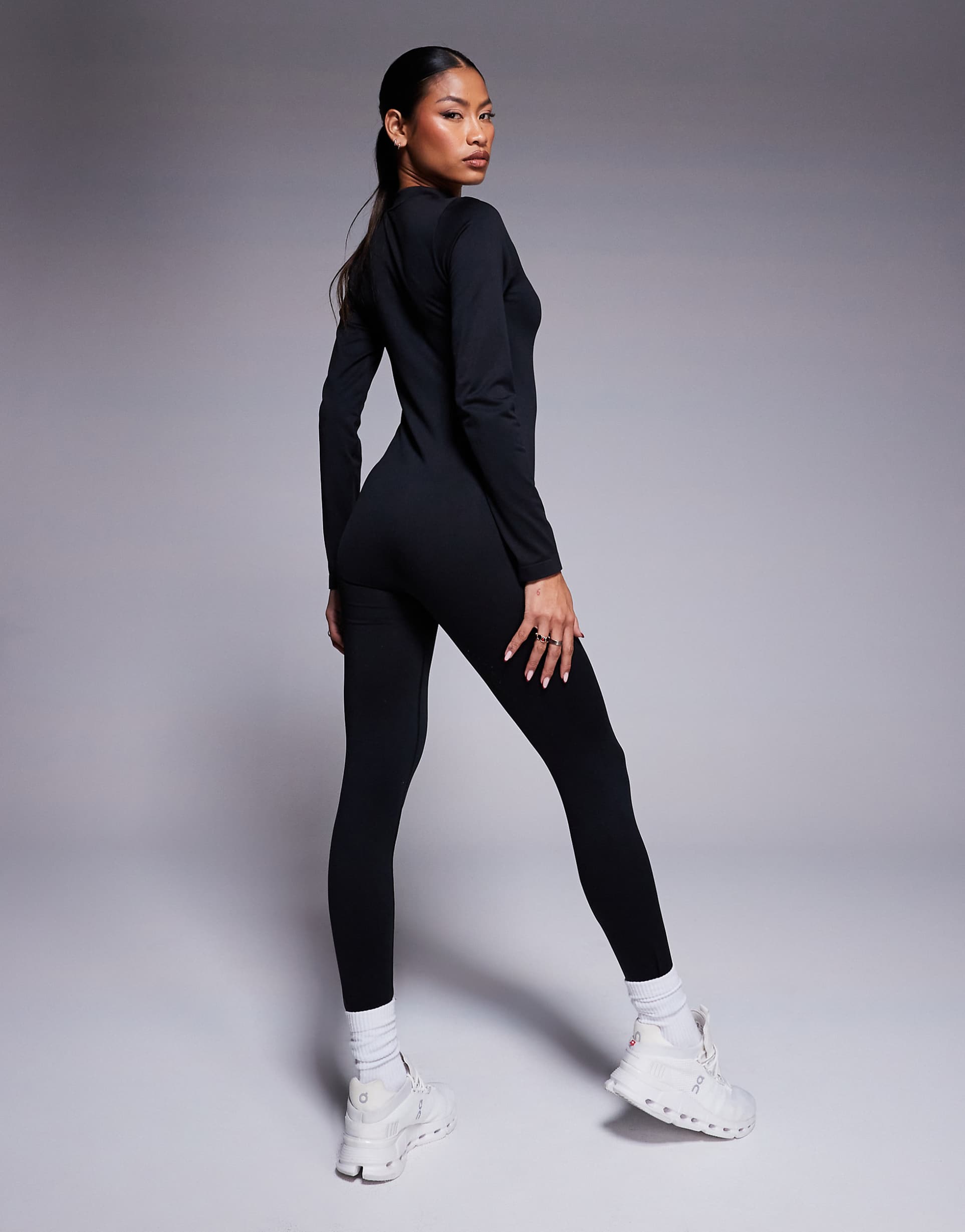 Combinaison Sport Hiver Femme - Manches Longues - Épaisse & Chaude - Body Fitness Zippé - Survêtement Entraînement