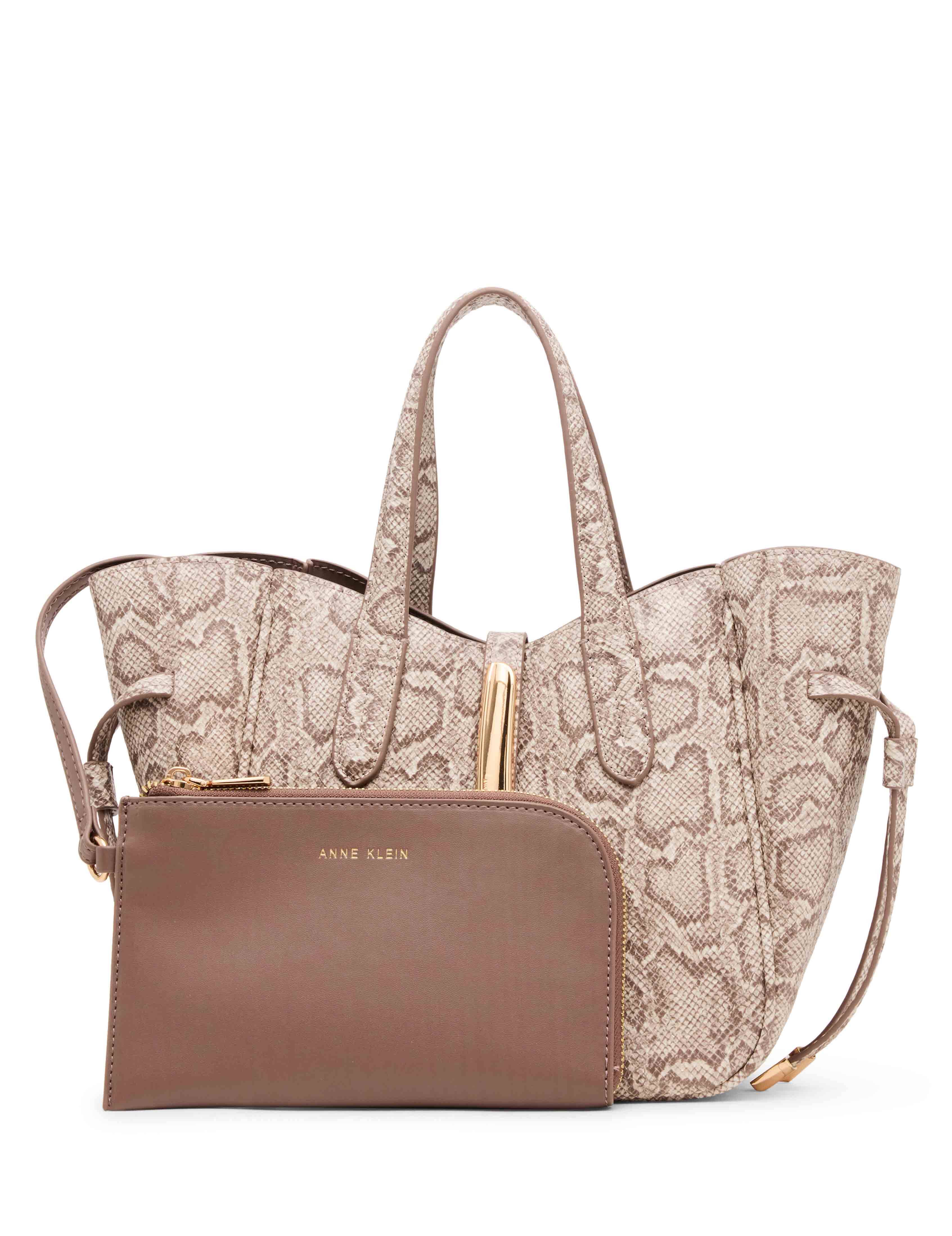 Faux Snake Small Tote with Convertible Strap