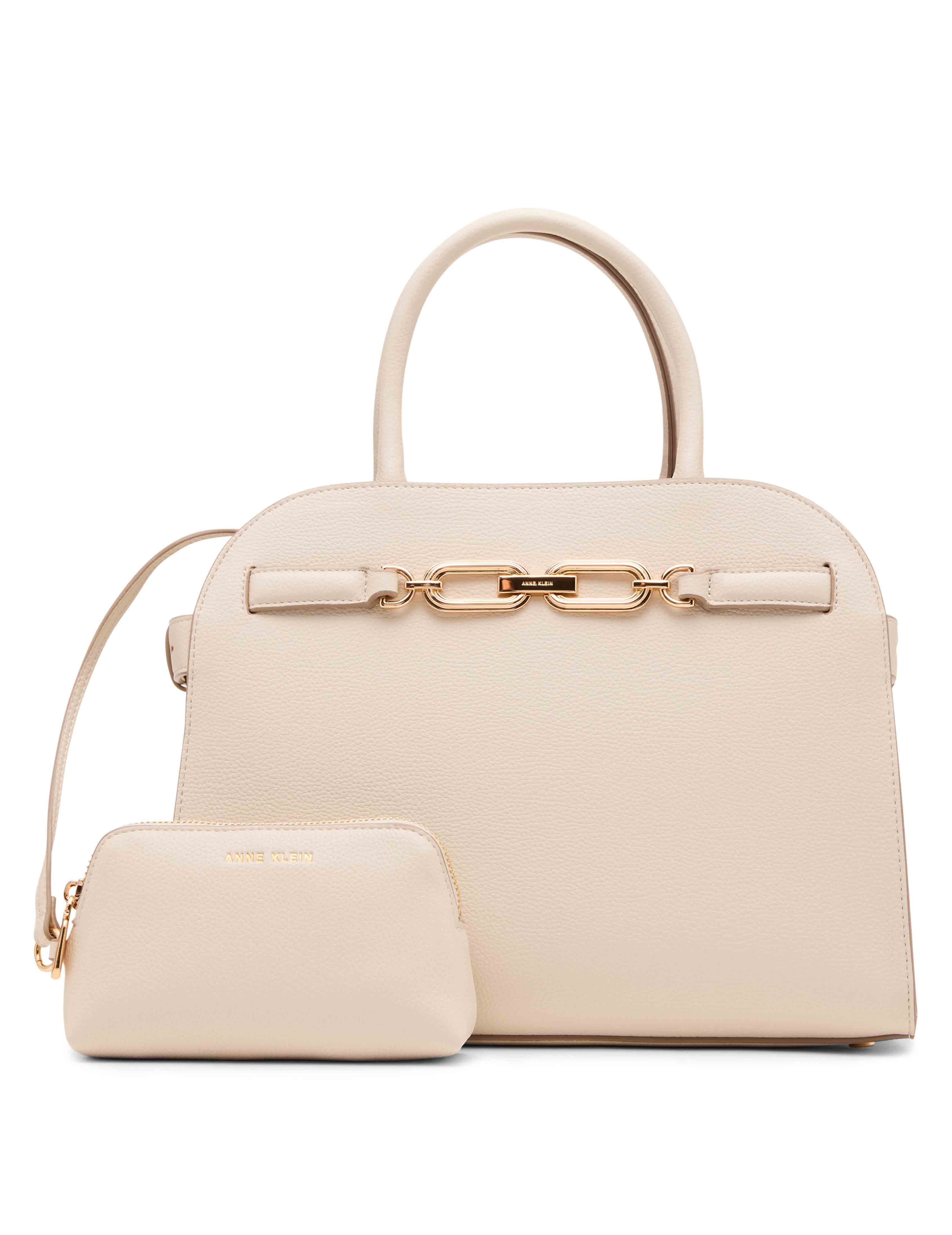 Medium Curved Satchel with Convertible Strap
