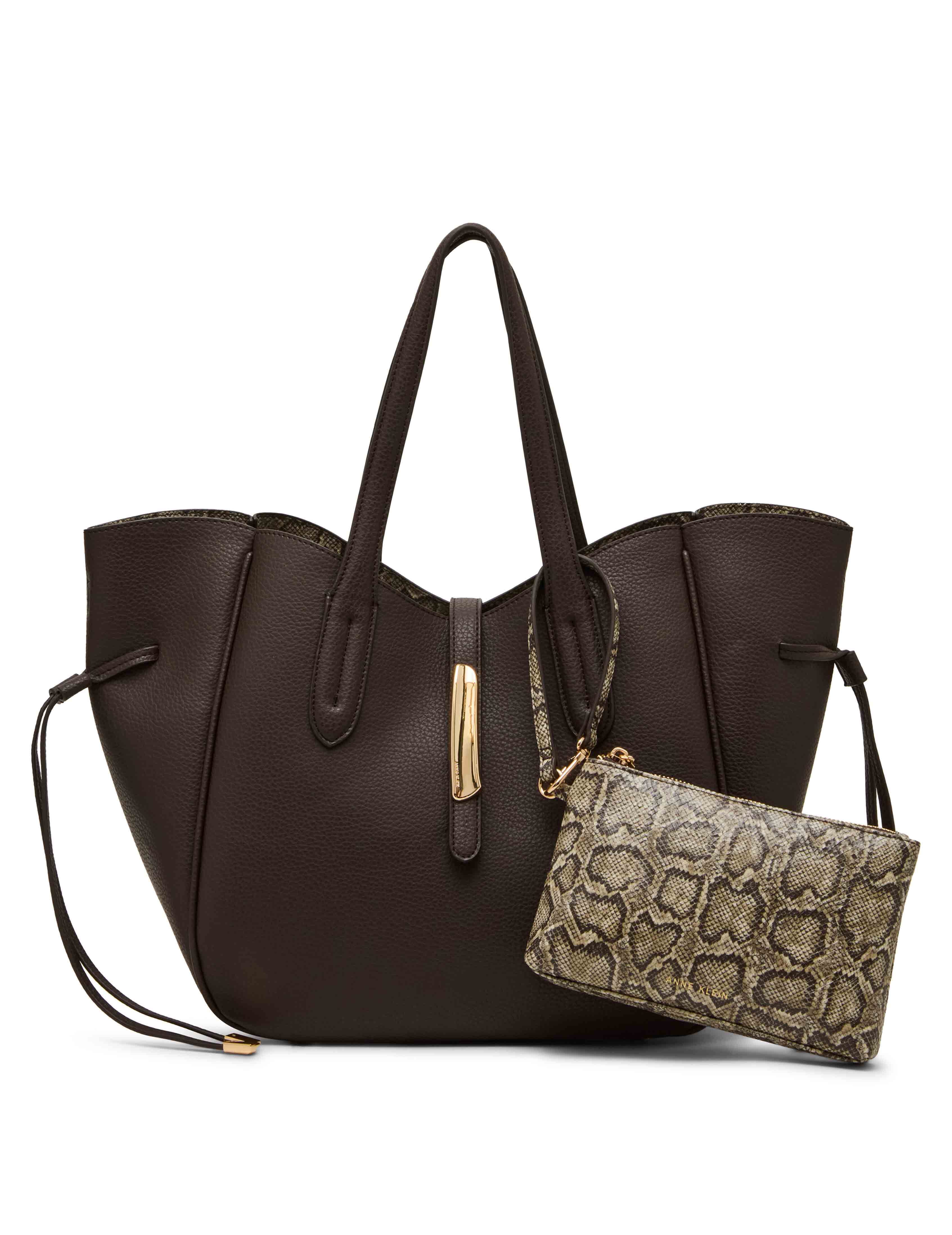 Large Sculpted Plaque Tote with Pouch