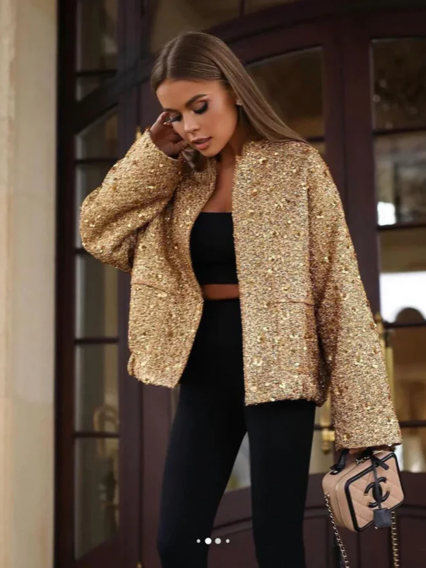 Veste Femme Sequins – Style Vintage Chic