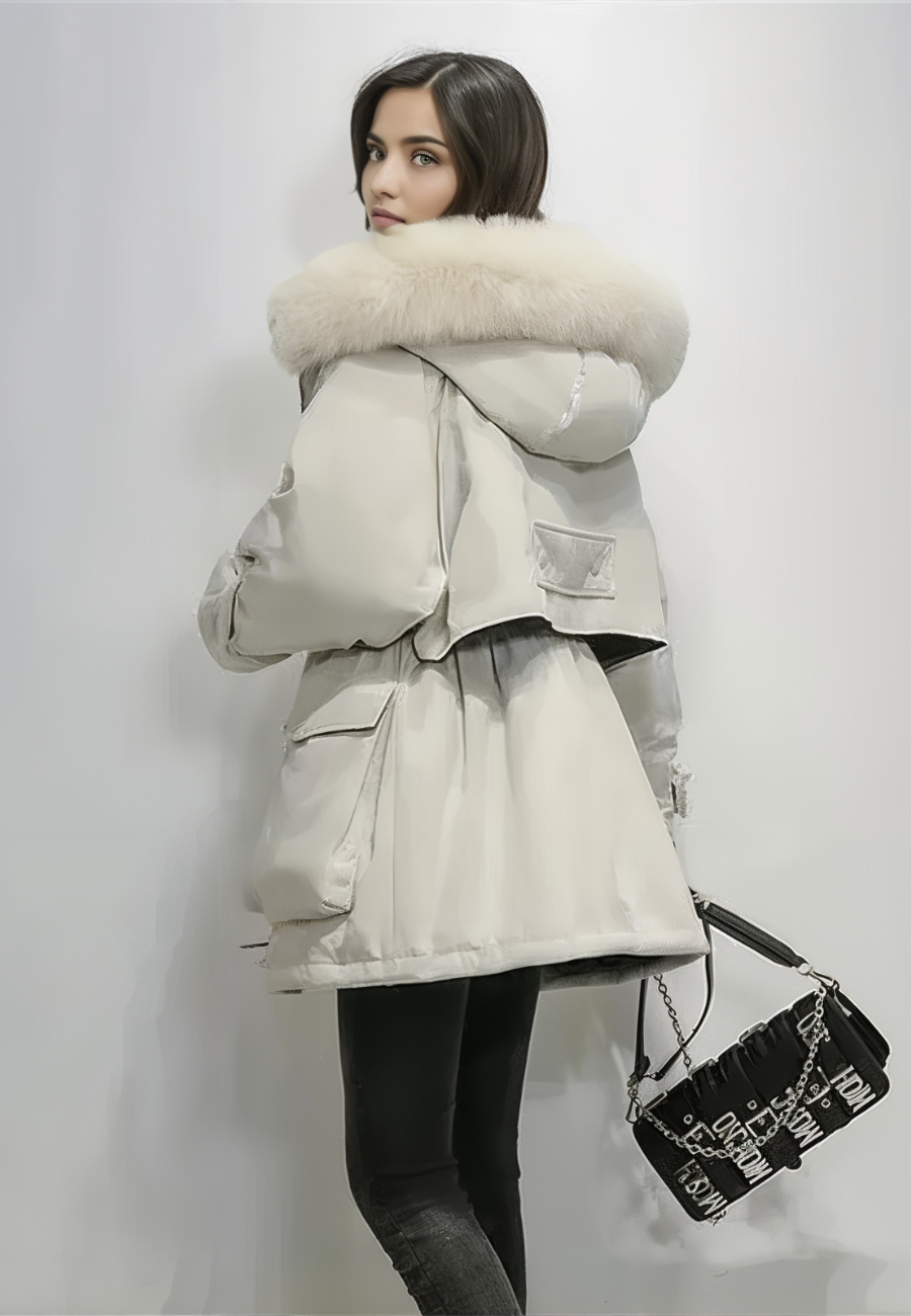 Parka avec Col Imitation Fourrure pour femme Idéale pour l 'Hiver