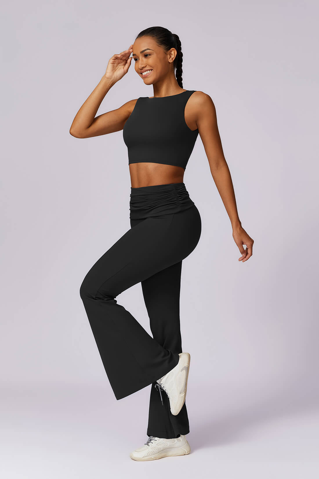 Ensemble Yoga Femme - Legging Taille Haute & Haut - Tenue Sport 2 Pièces Sans Coutures - Survêtement Fitness