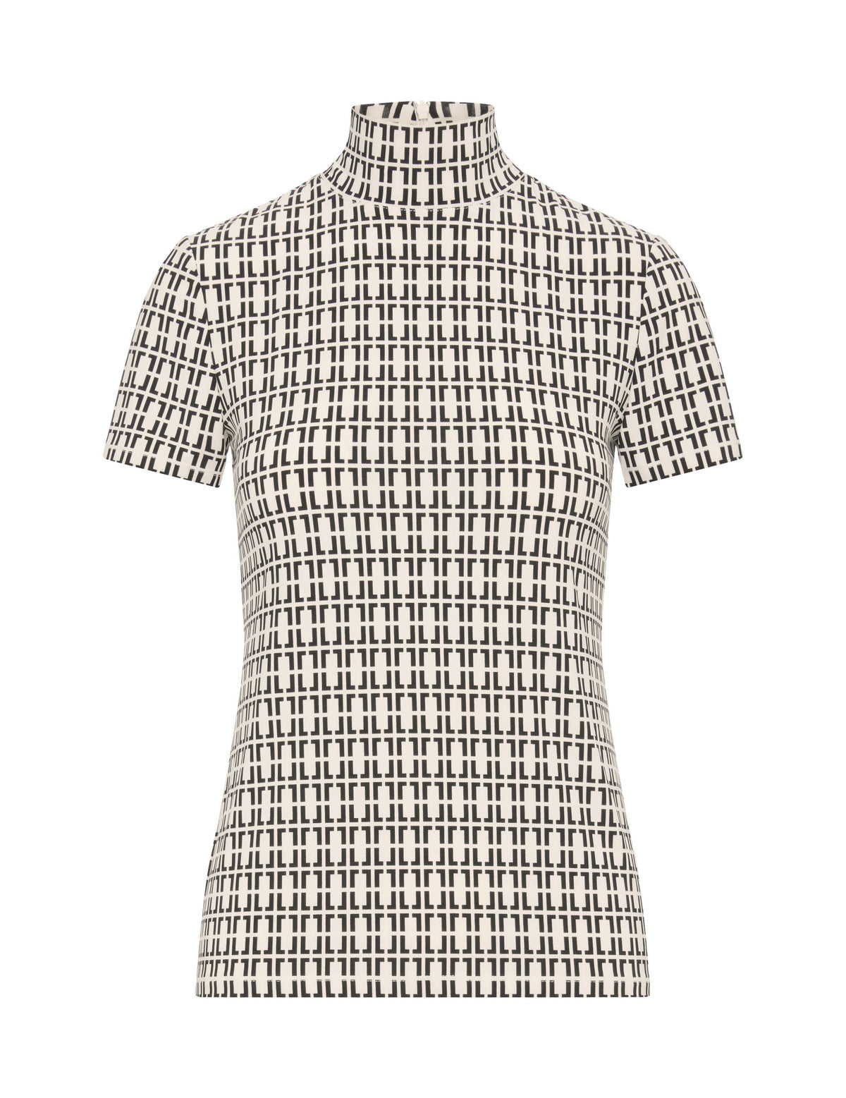 Haut en maille à col montant et maille chaînette