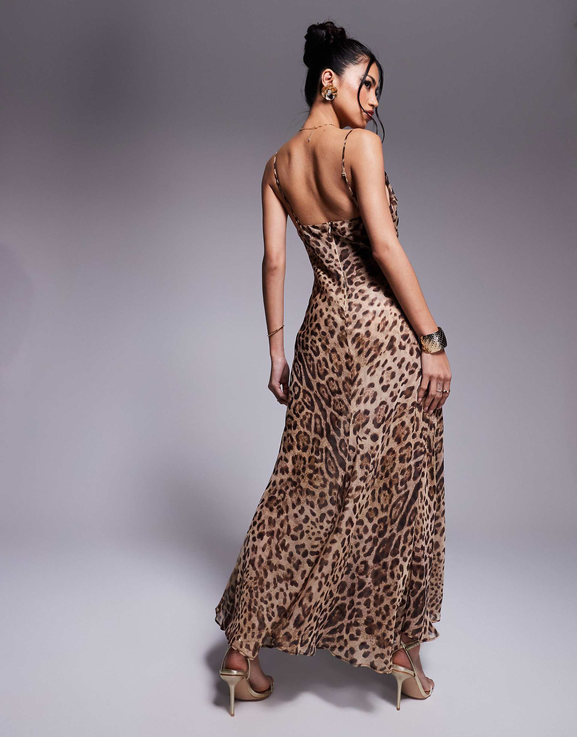 Robe dos nu à imprimé léopard Slim Slim Hot Girl Style Vacation