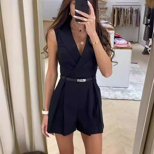 Combinaison Femme Cargo - Ceinture - Légèrement Extensible -Printemps/Été