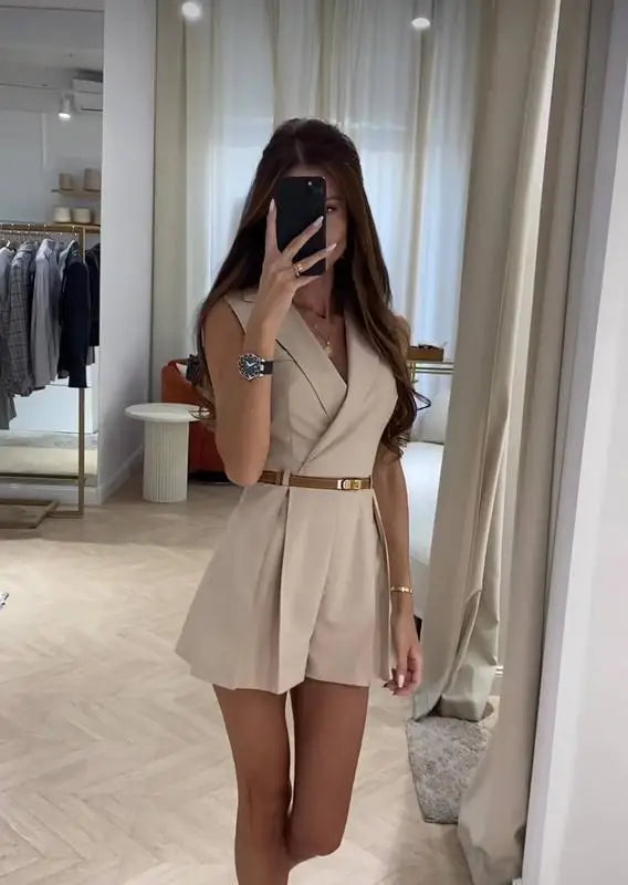 Combinaison Femme Cargo - Ceinture - Légèrement Extensible -Printemps/Été