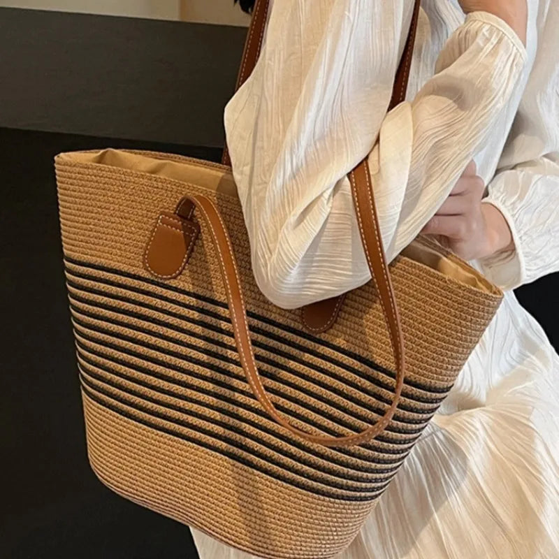 Dame stråtaske - Stor størrelse - Sommer Trend - Strand &amp; ferier - Skuldertaske
