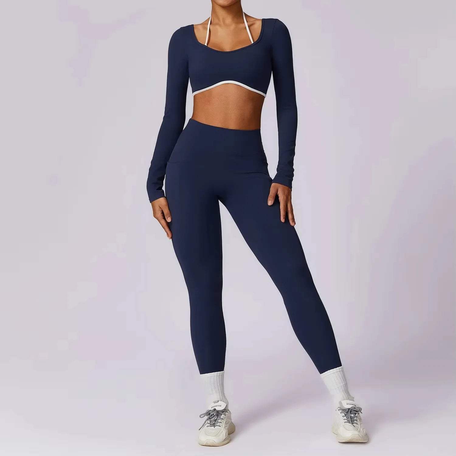 Ensemble Sport Femme 2 Pièces - Legging & Soutien-Gorge - Dos Nu - Séchage Rapide - Yoga, Course & Fitness